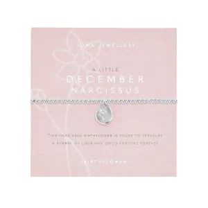 A Little 'December' Narcissus Birthflower Bracelet | Silver Plated