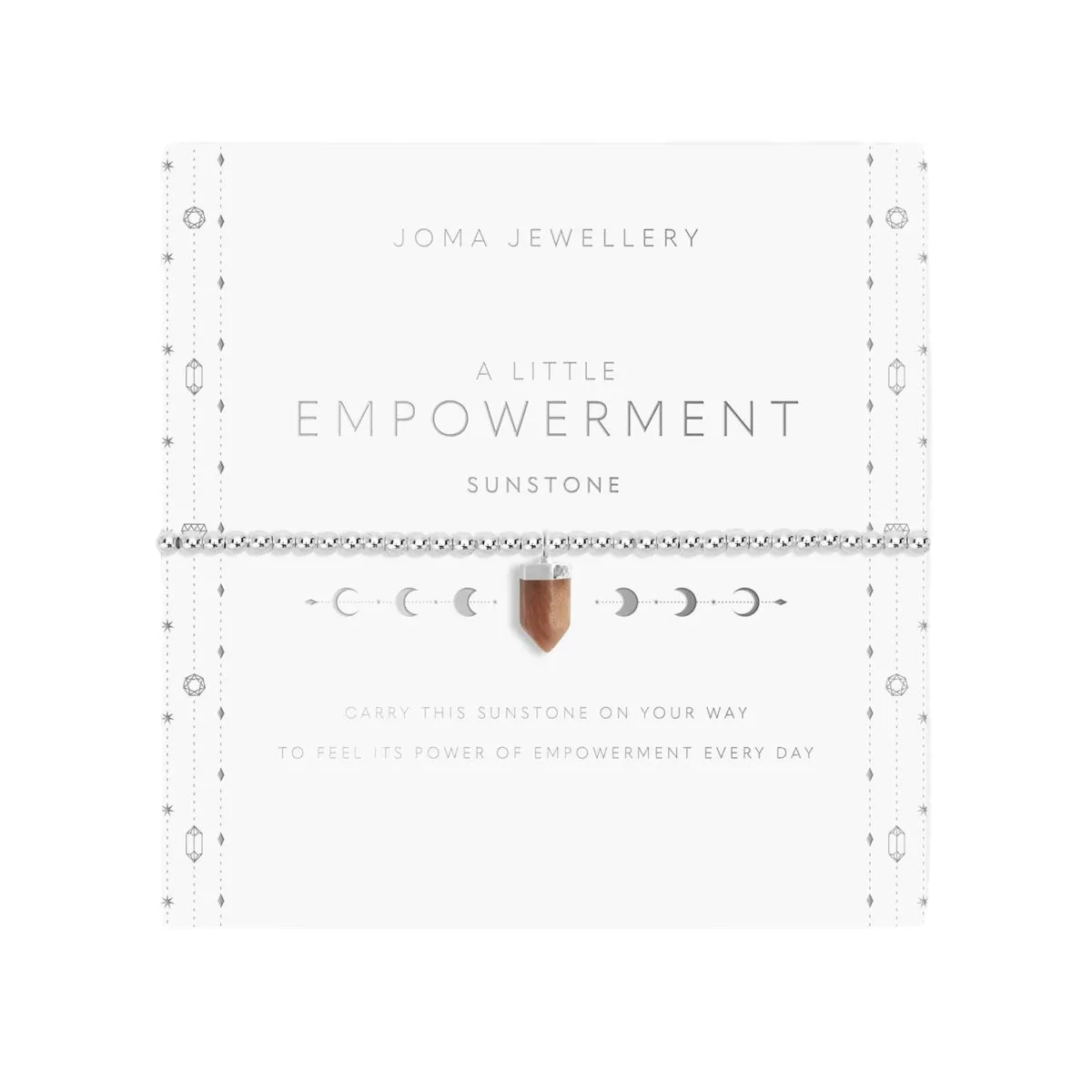 A Little 'Empowerment' Affirmation Crystal Bracelet | Silver Plated with Sunstone