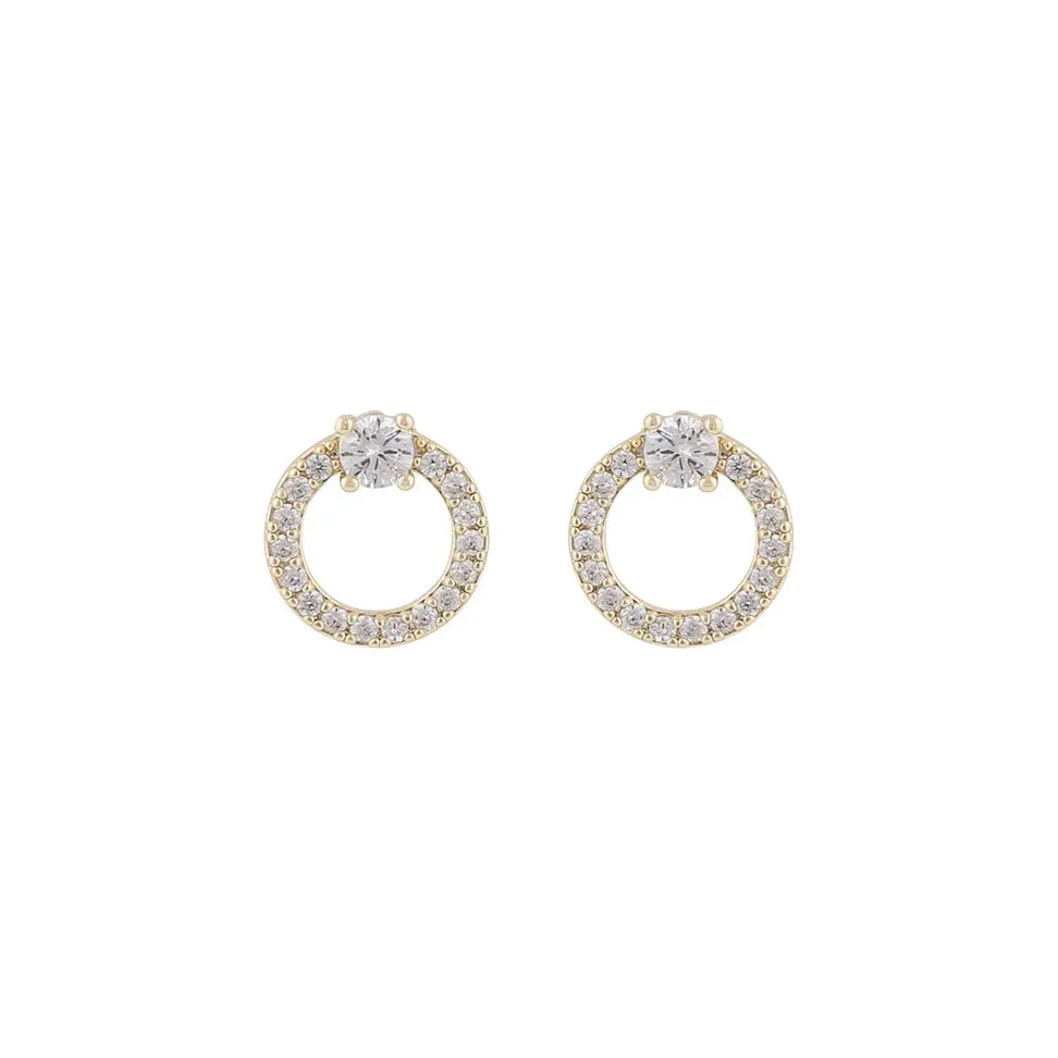 Ace CZ Ring Earrings | Gold Plated
