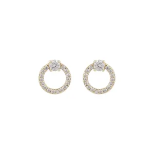 Ace CZ Ring Earrings | Gold Plated