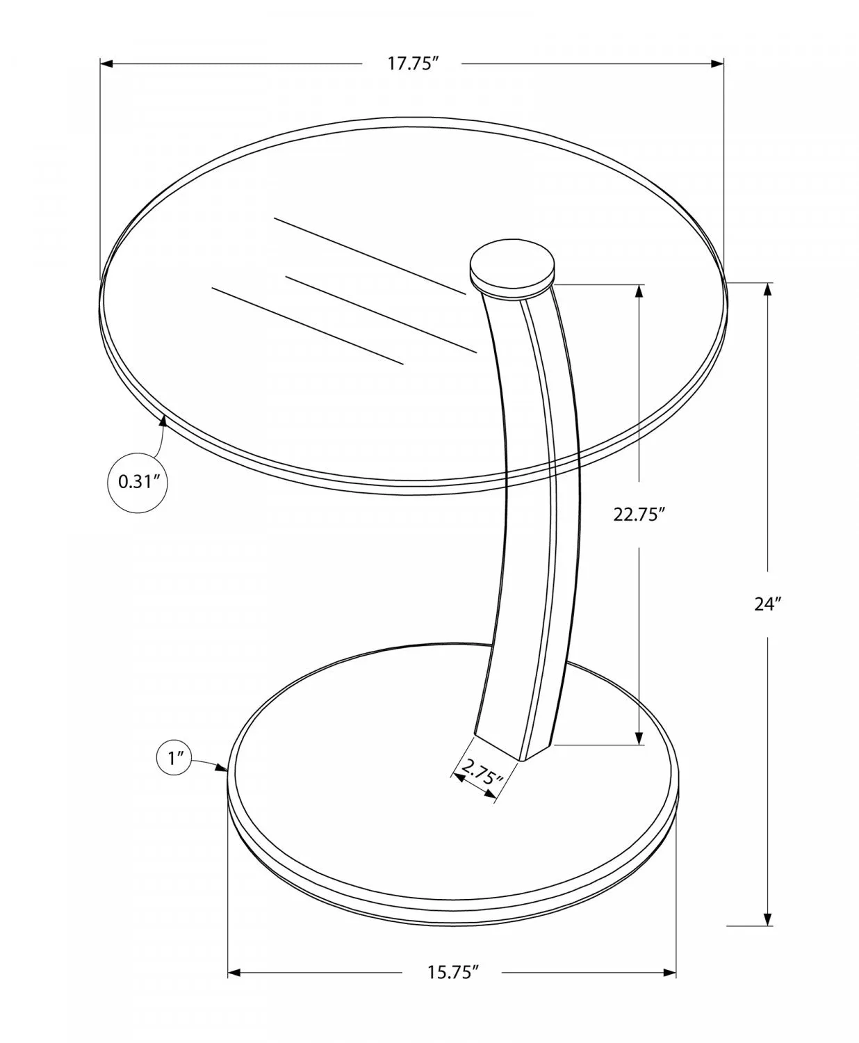 Arell Side Table - White