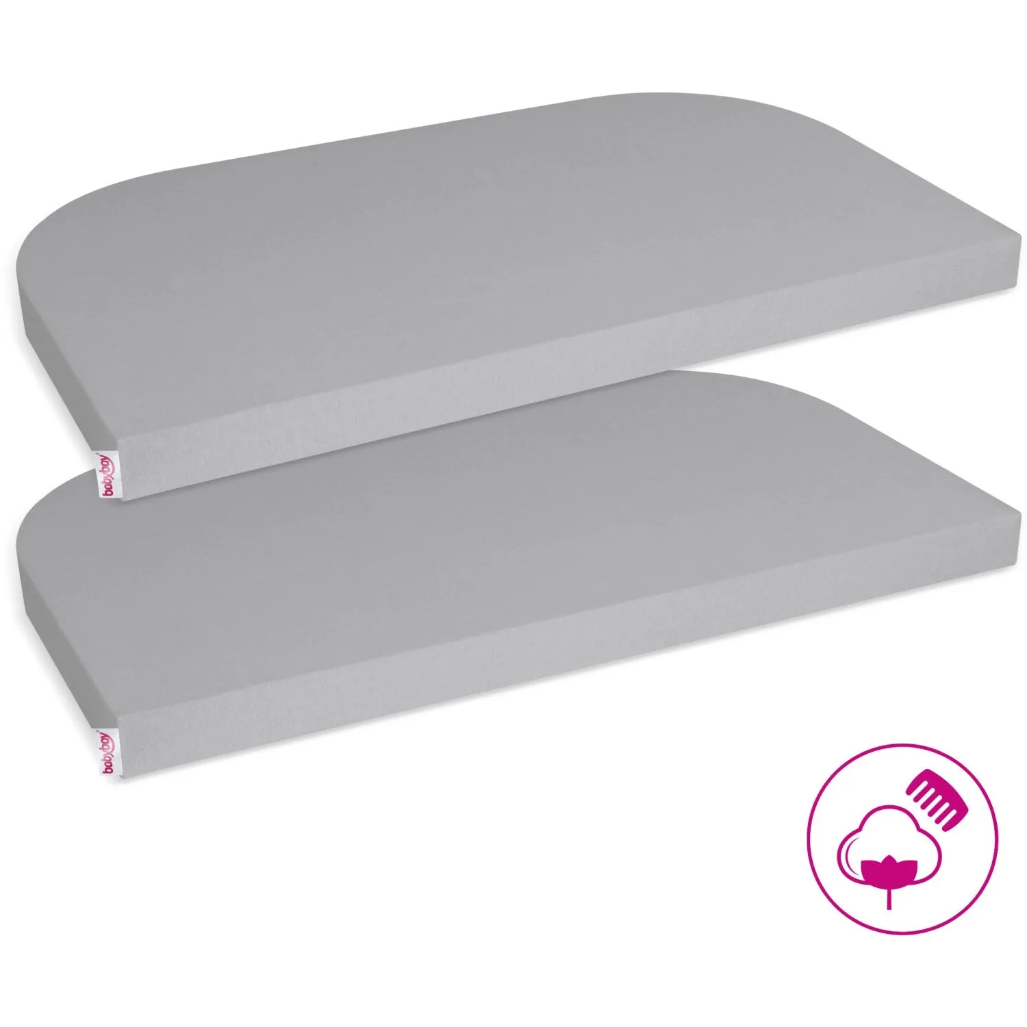 babybay® Grey Jersey Cover Deluxe Sheet 2-Pack Original