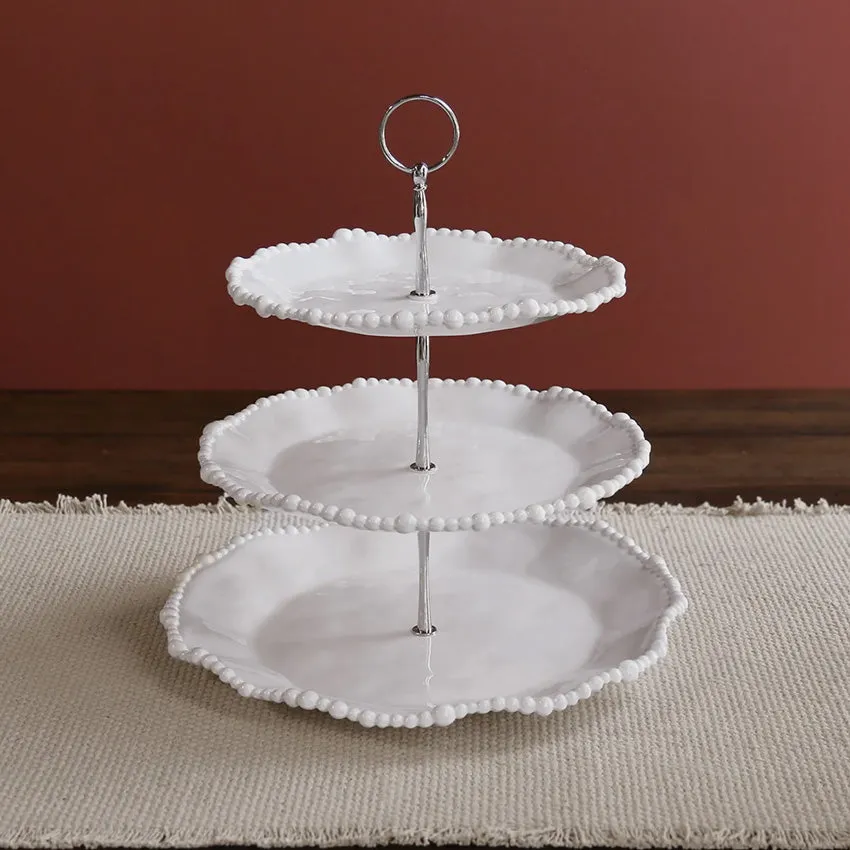 Beatriz Ball | Vida Alegria Triple Tiered Server - White