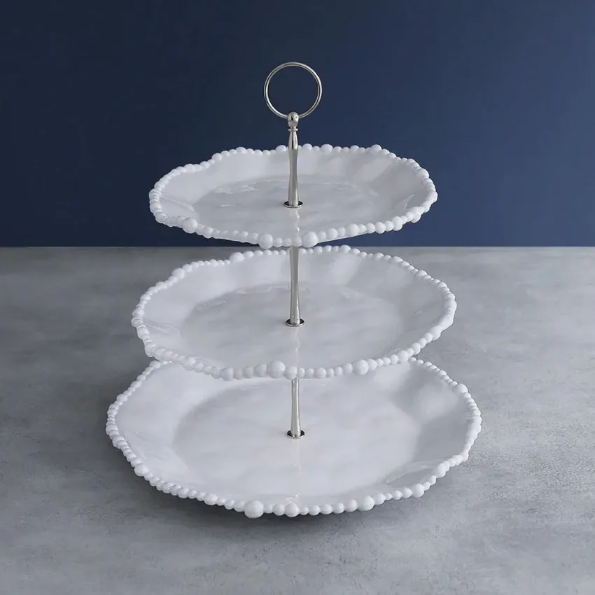 Beatriz Ball | Vida Alegria Triple Tiered Server - White
