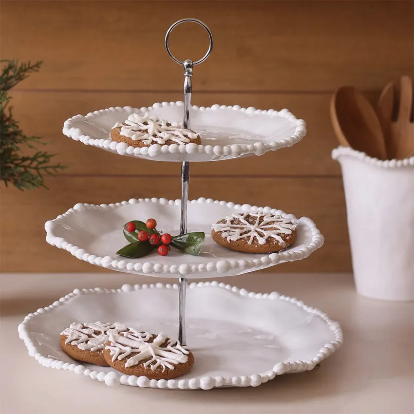 Beatriz Ball | Vida Alegria Triple Tiered Server - White