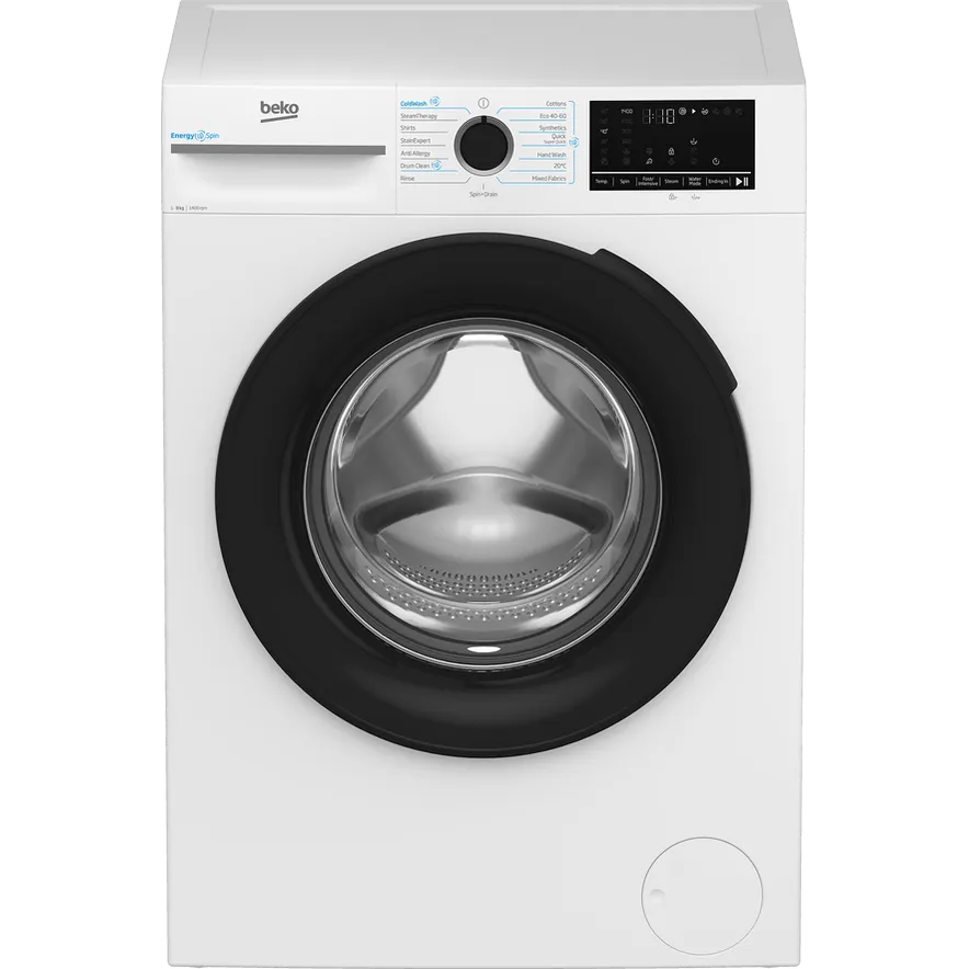 Beko EnergySpin 8kg Washing Machine with 1400 rpm - White | BM3WT4841IW