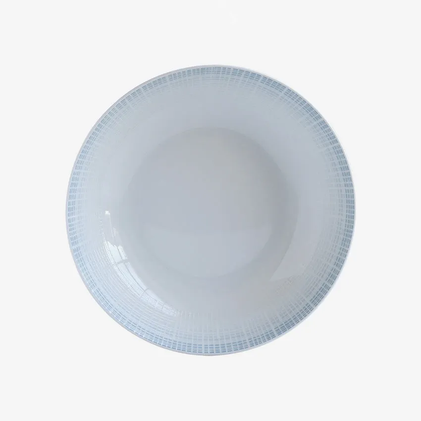Bernardaud | Saphir Coupe Soup Bowl/Plate - White & Turquoise