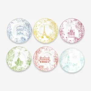 Bernardaud | Tout Paris Assorted Salad Plates - Set of 6