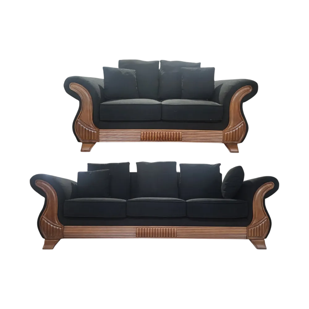 Bless 3 2 Fabric Sofa Black #1299