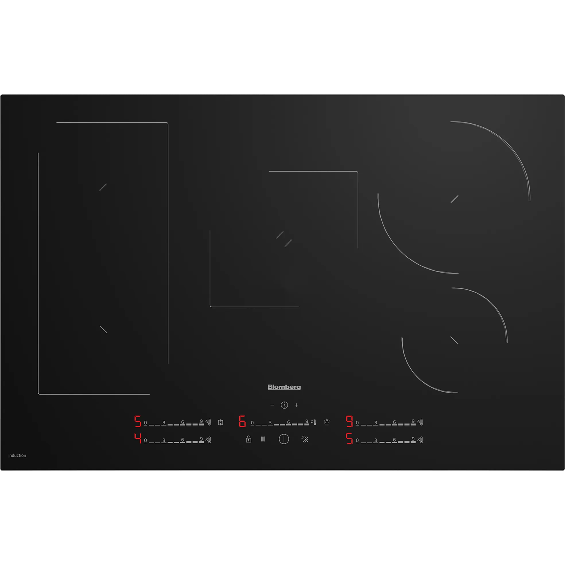 Blomberg 80cm 5 zones Cook Sensor Induction Hob Black | MIX55487N