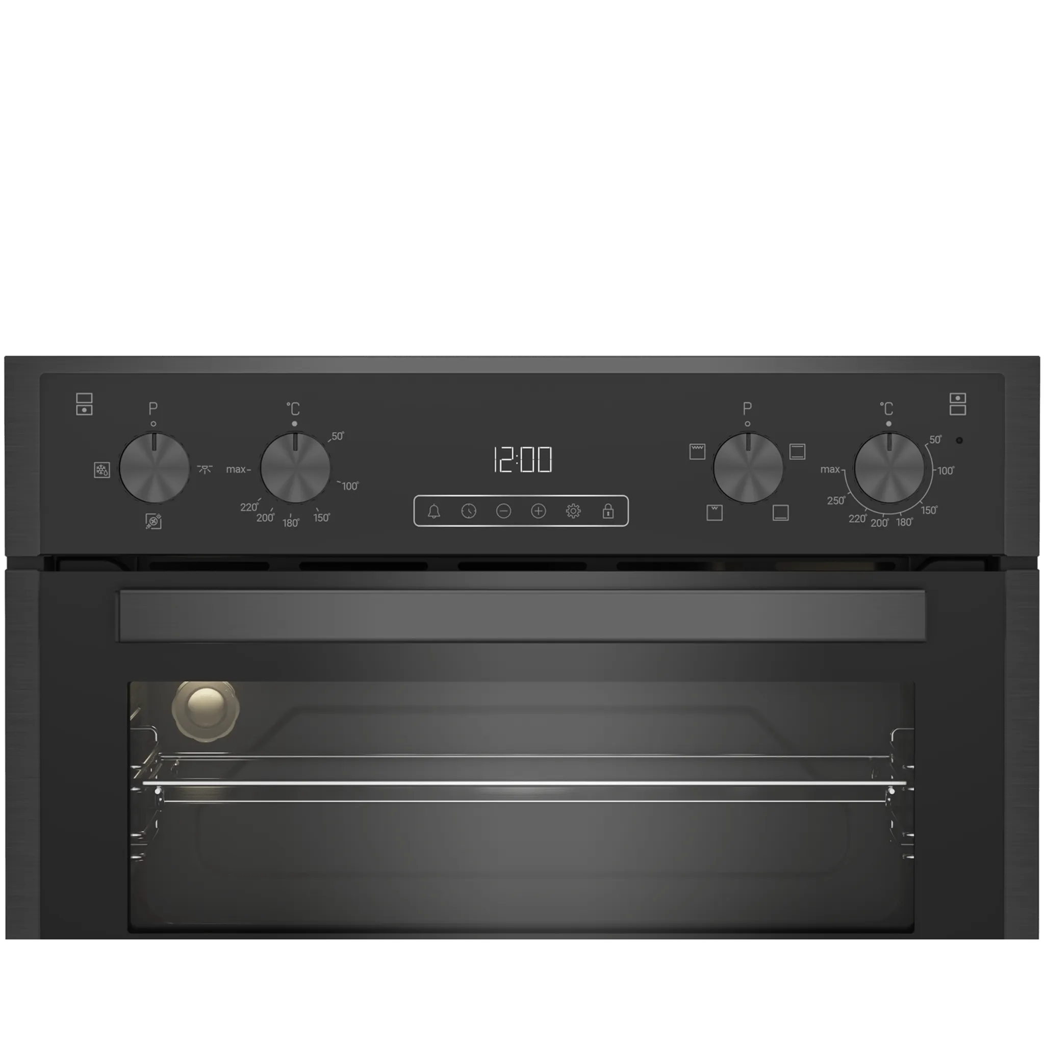 Blomberg 90cm Built-in Fan Double Oven Dark Steel | RODN9202DX