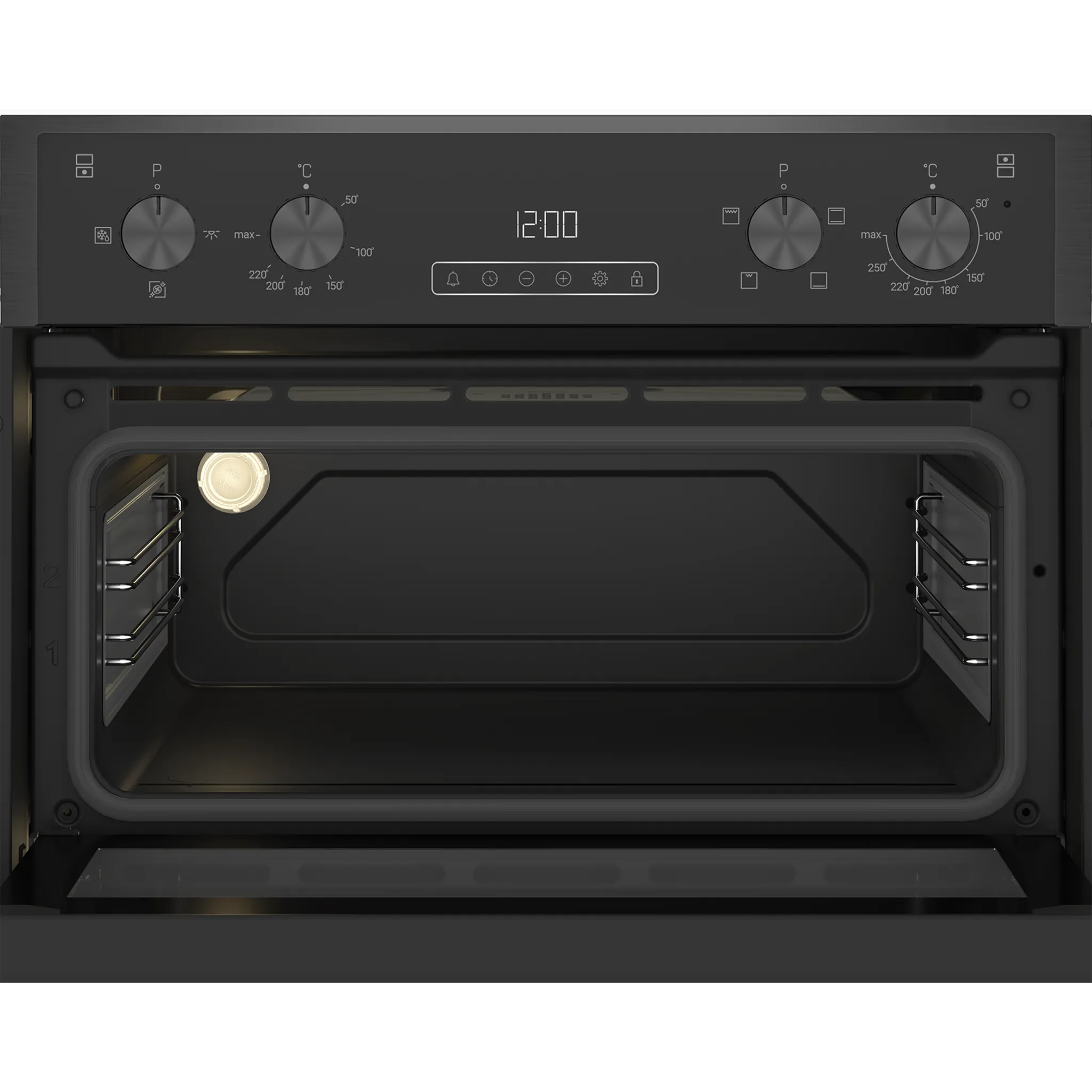 Blomberg 90cm Built-in Fan Double Oven Dark Steel | RODN9202DX