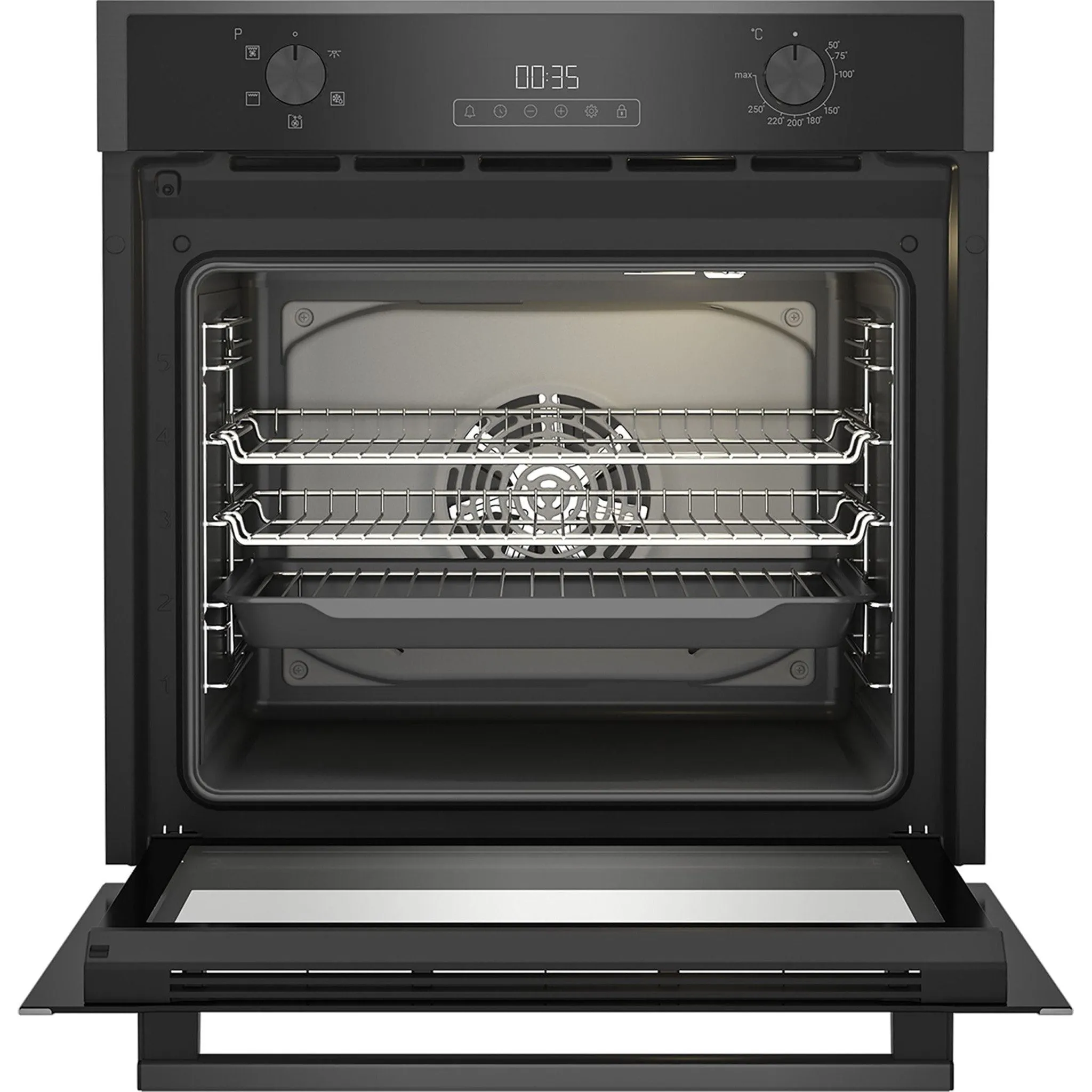 Blomberg Single Fan Oven 72L Capacity Dark Steel | ROEN9202DX