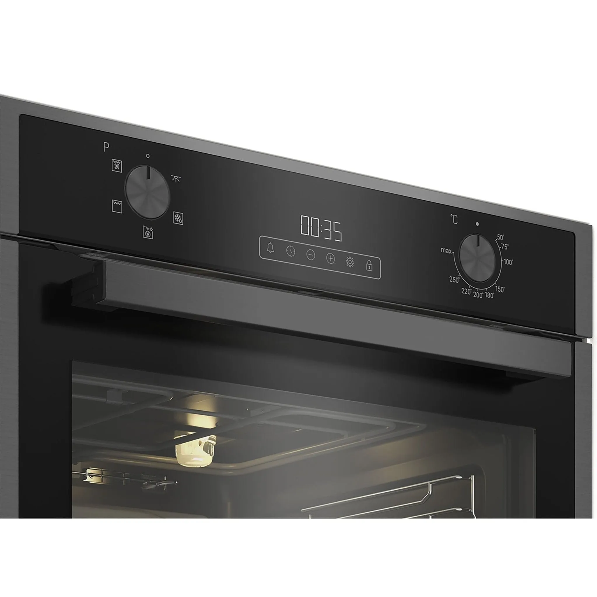Blomberg Single Fan Oven 72L Capacity Dark Steel | ROEN9202DX