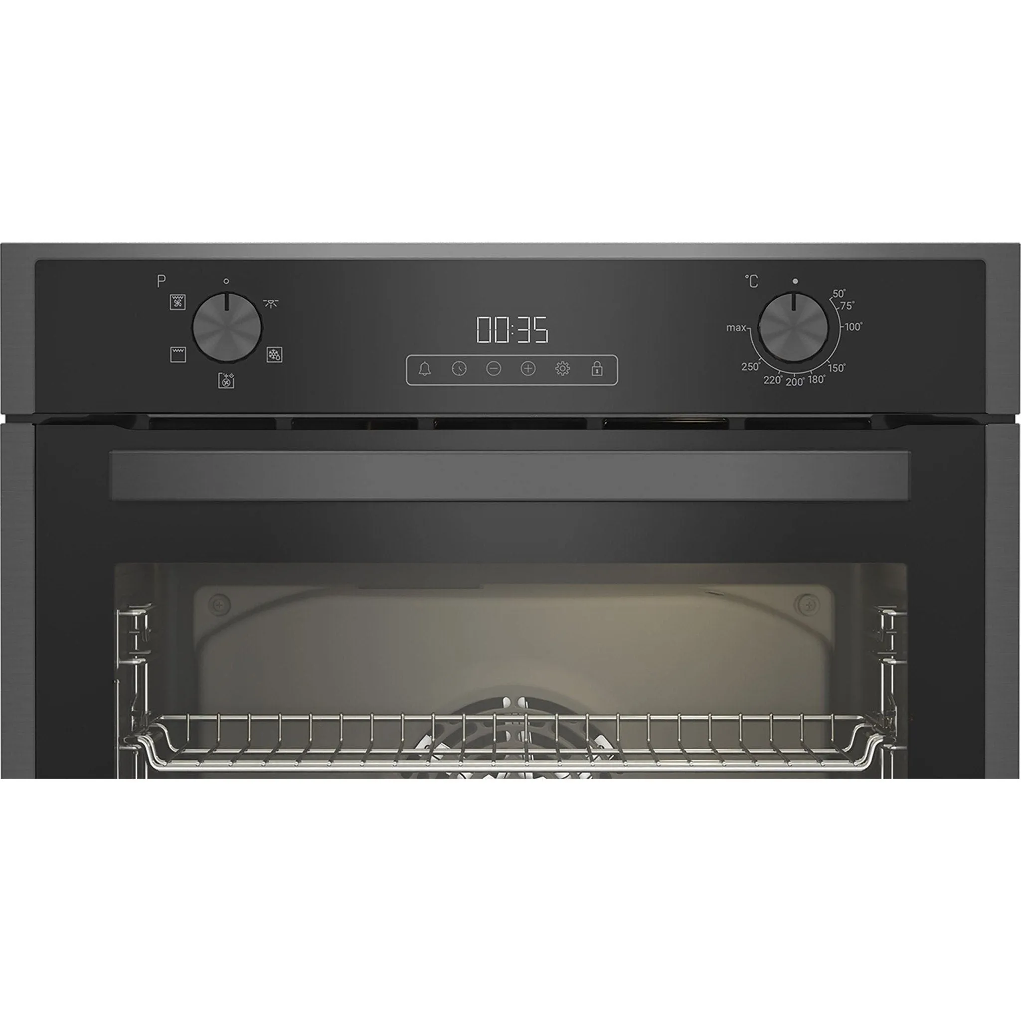 Blomberg Single Fan Oven 72L Capacity Dark Steel | ROEN9202DX