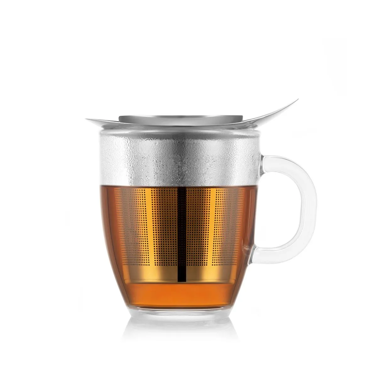 Bodum Yo Yo Set Glass Cup With Filter Chrome, 0.35 L