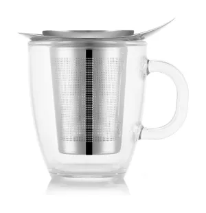 Bodum Yo Yo Set Glass Cup With Filter Chrome, 0.35 L