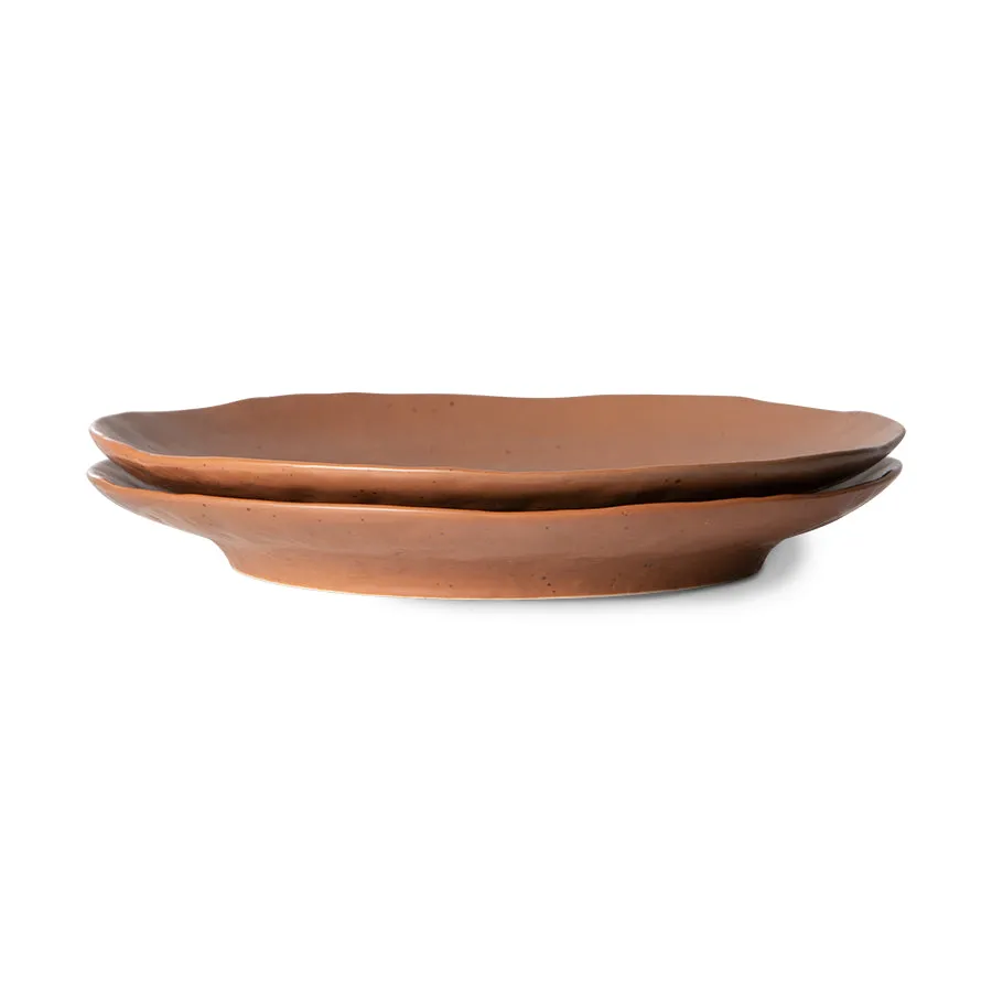 Bold & Basic Ceramics: Side Plate Brown (Set of 2)