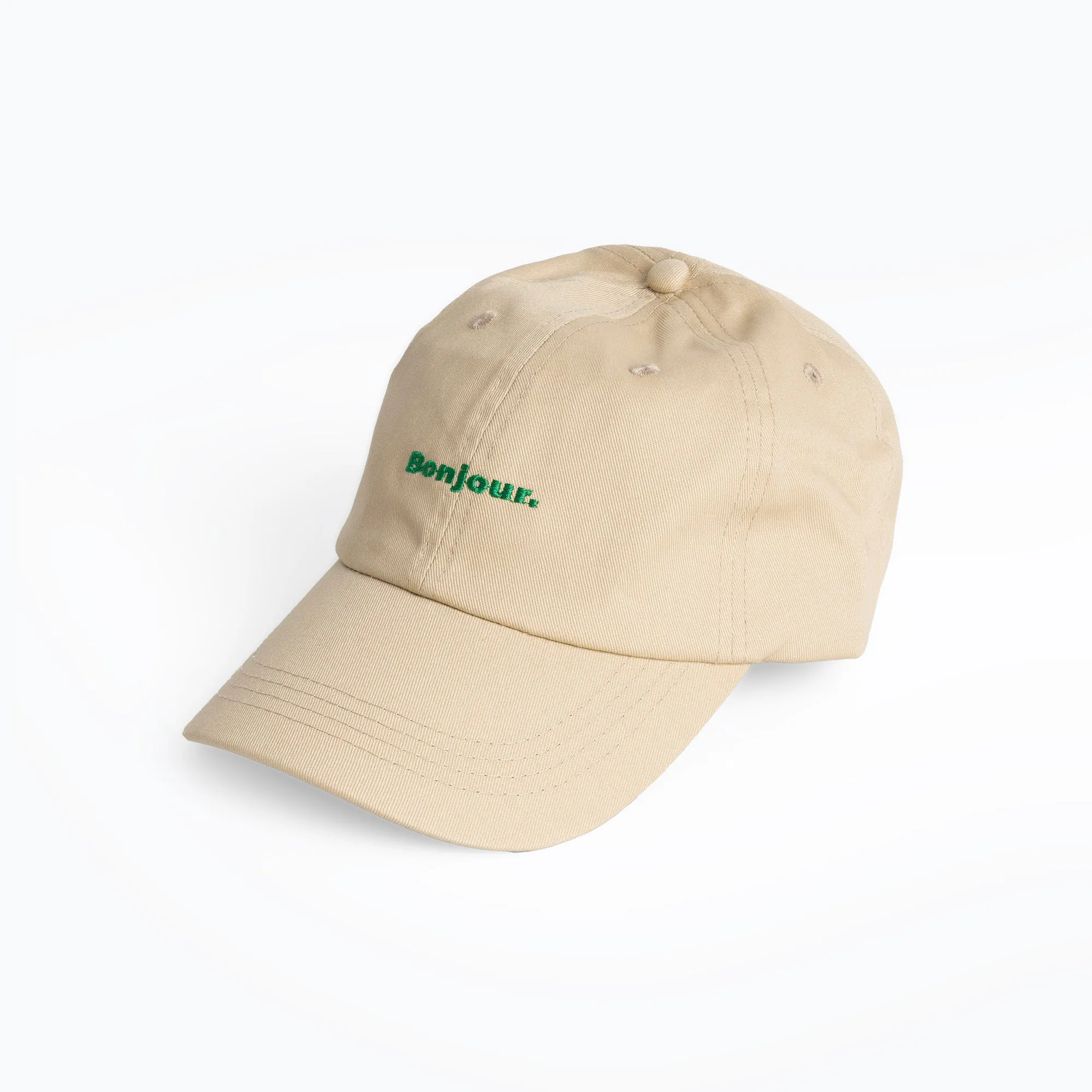 Bonjour' Baseball Cap | Beige