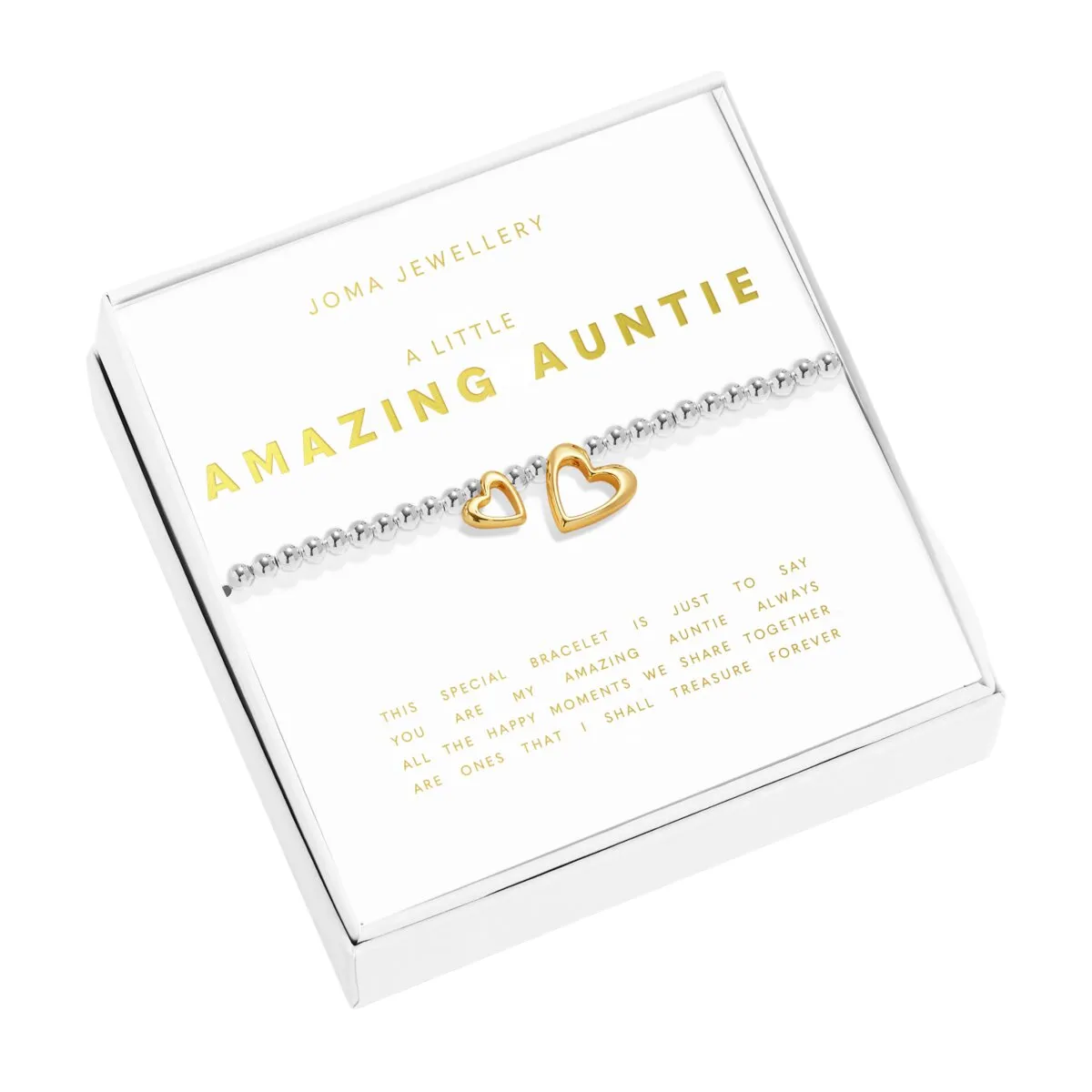 Boxed A Little 'Amazing Auntie' Bracelet | Silver & Gold Plated