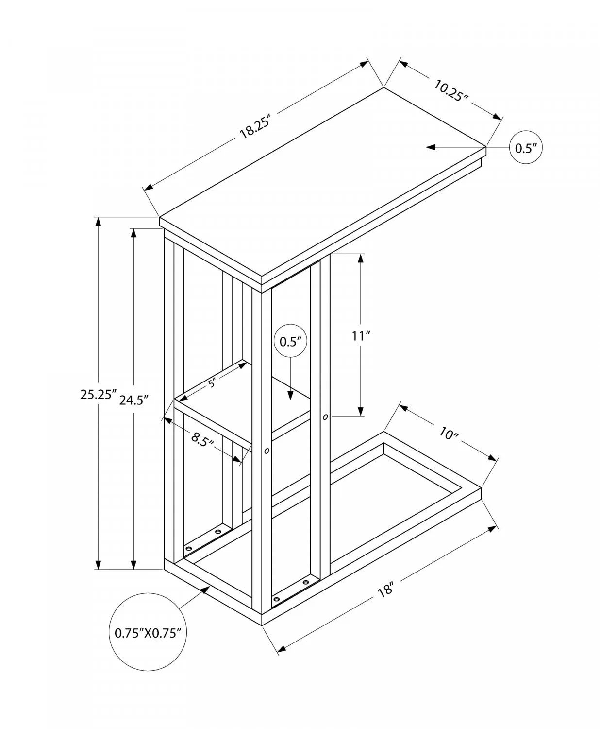 Breck Side Table - Natural