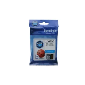 Brother LC431C Cyan Ink Cartridge - Single Pack. Prints up to 200 pages