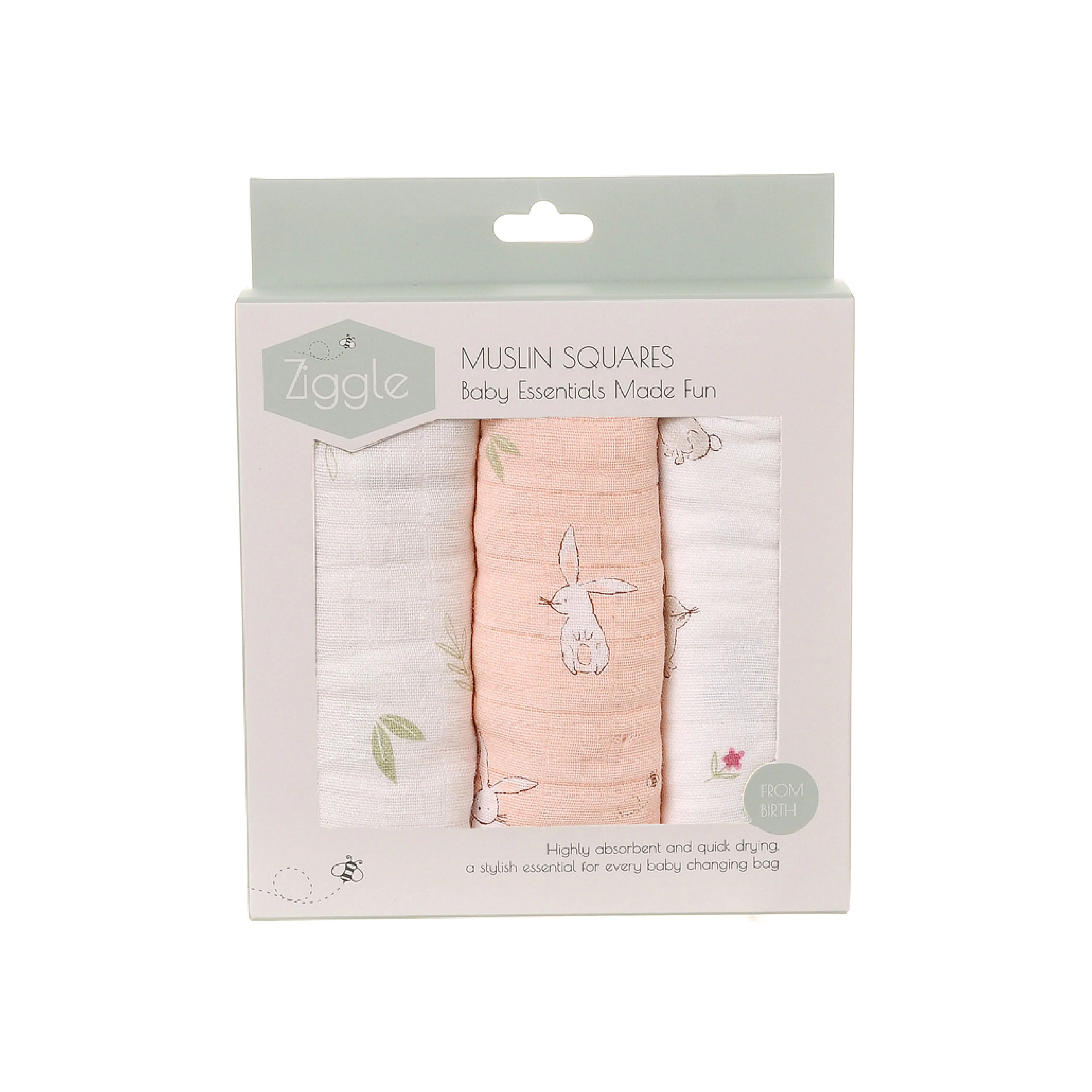 Bunnies Muslin Cloths | Set of 3
