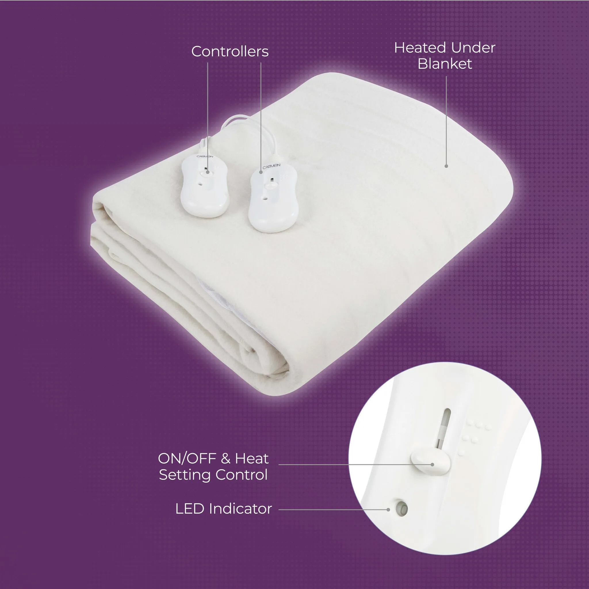 Carmen C81191 King Size Fitted Electric Under Blanket