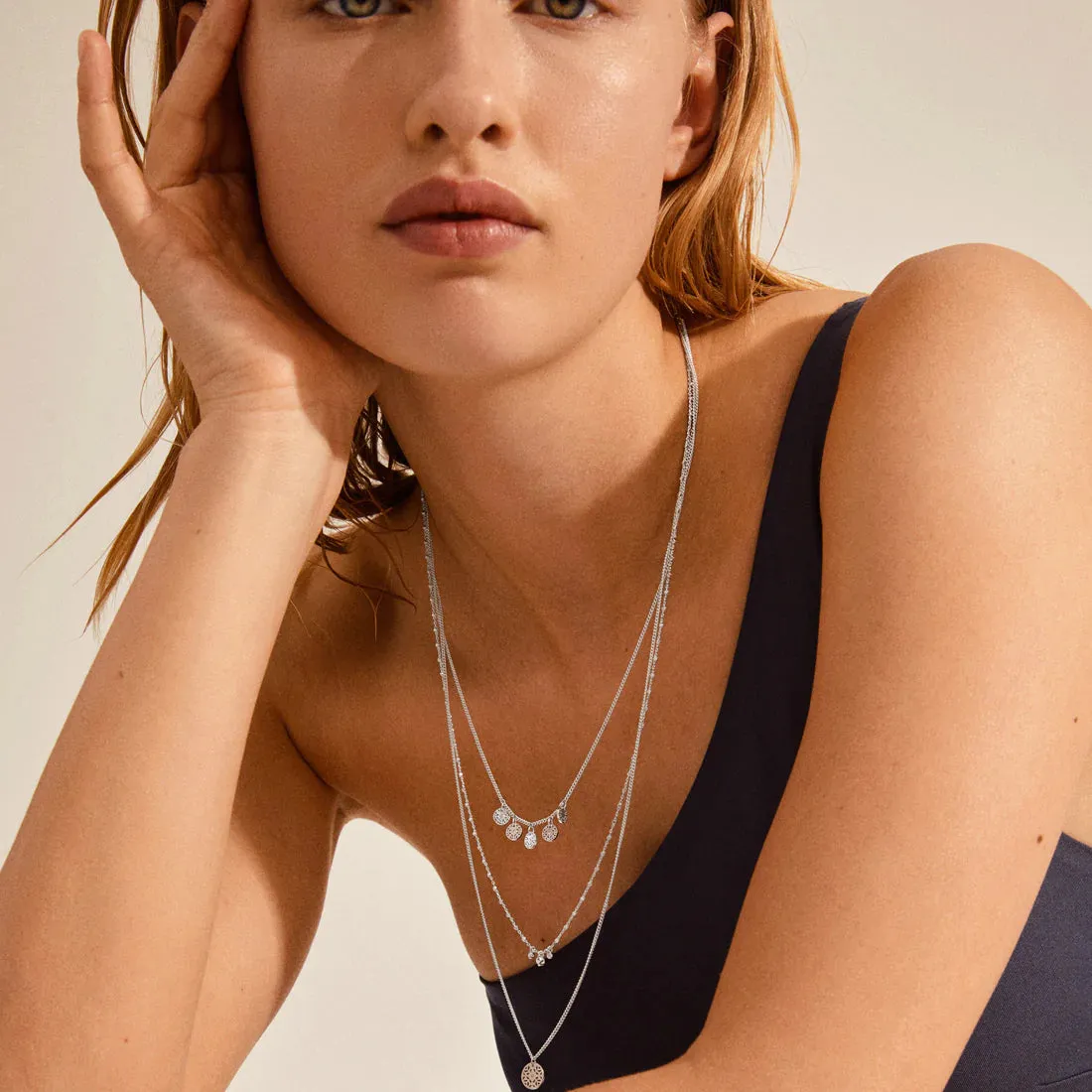 Carol Layered Necklace | Silver Plated | 3-in-1