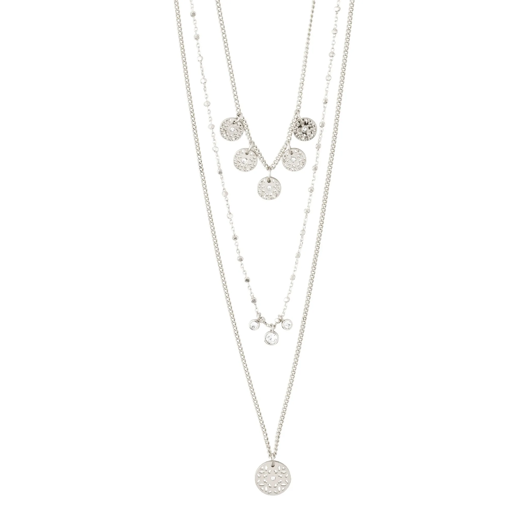 Carol Layered Necklace | Silver Plated | 3-in-1