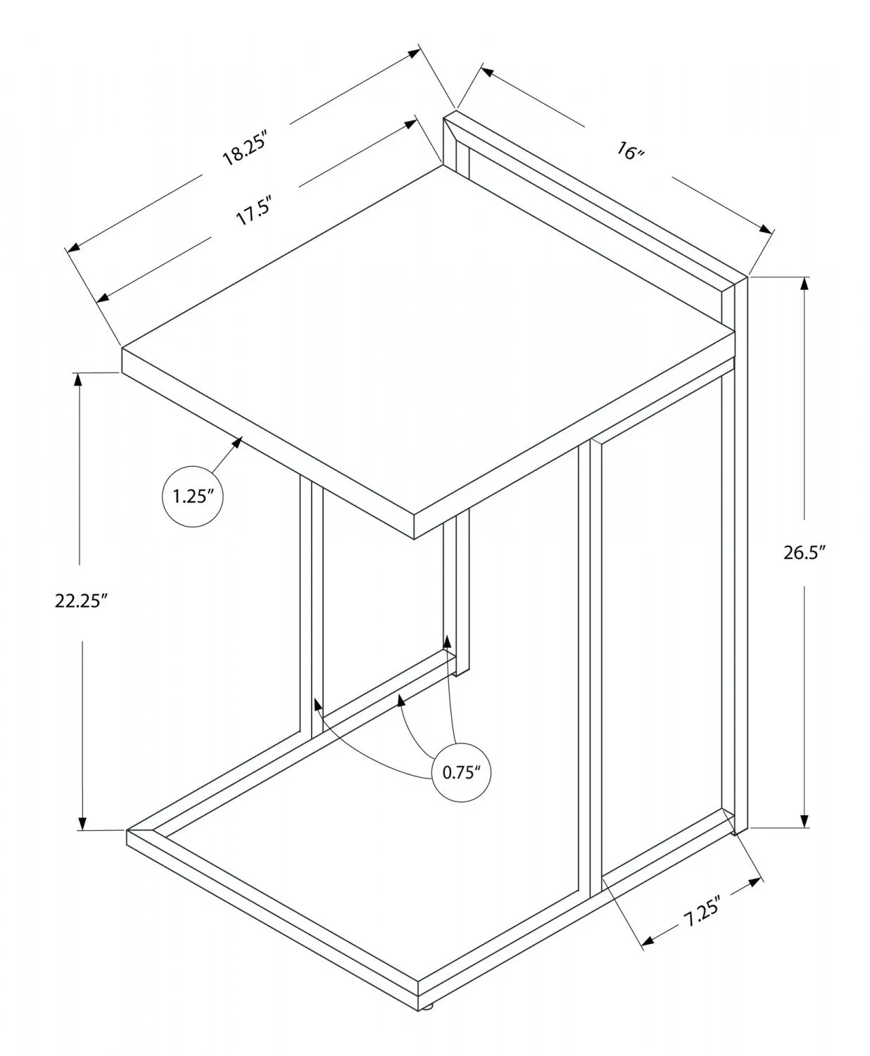 Cedar Side Table - Taupe
