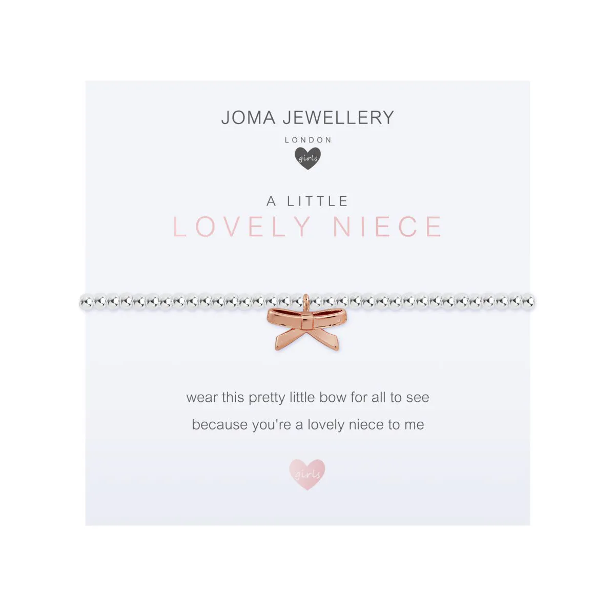 Children's A Little 'Lovely Niece' Bracelet | Silver & Rose Gold Plated