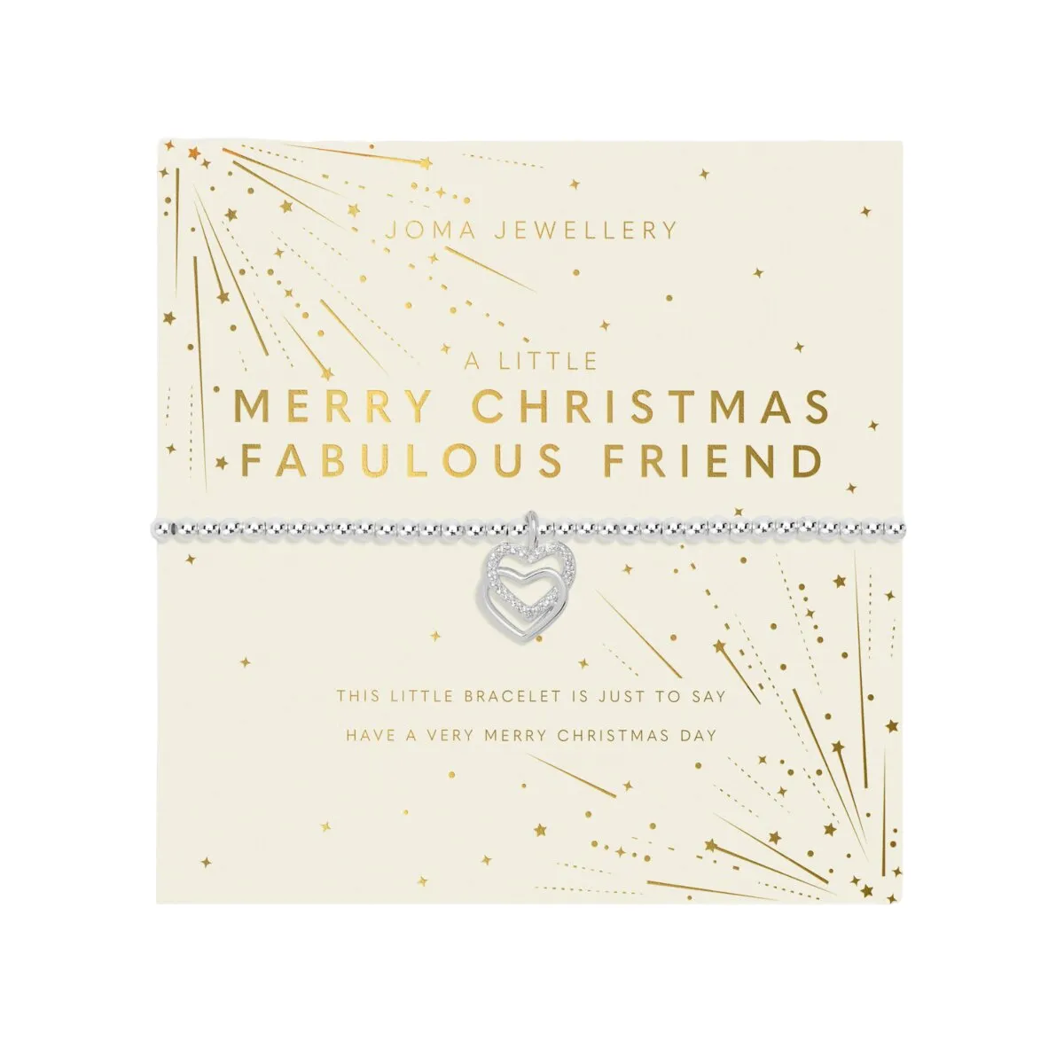 Christmas A Little 'Merry Christmas Fabulous Friend' Bracelet | Silver Plated