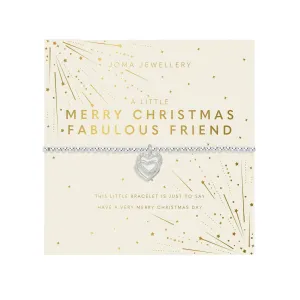 Christmas A Little 'Merry Christmas Fabulous Friend' Bracelet | Silver Plated