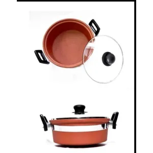 Clay Cooking Pot with Glass Lid 1500ml