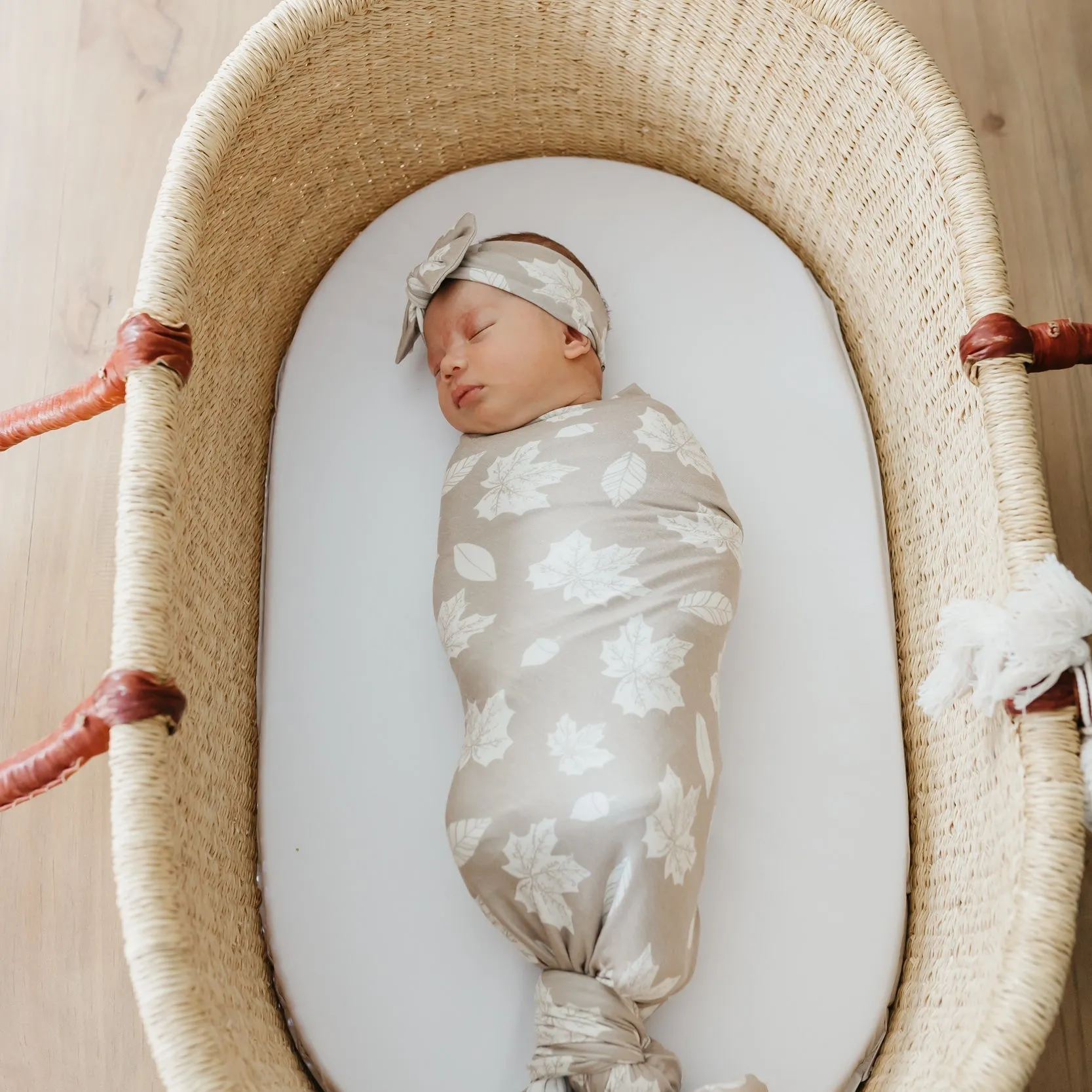 Copper Pearl Knit Swaddle Blanket | Oak