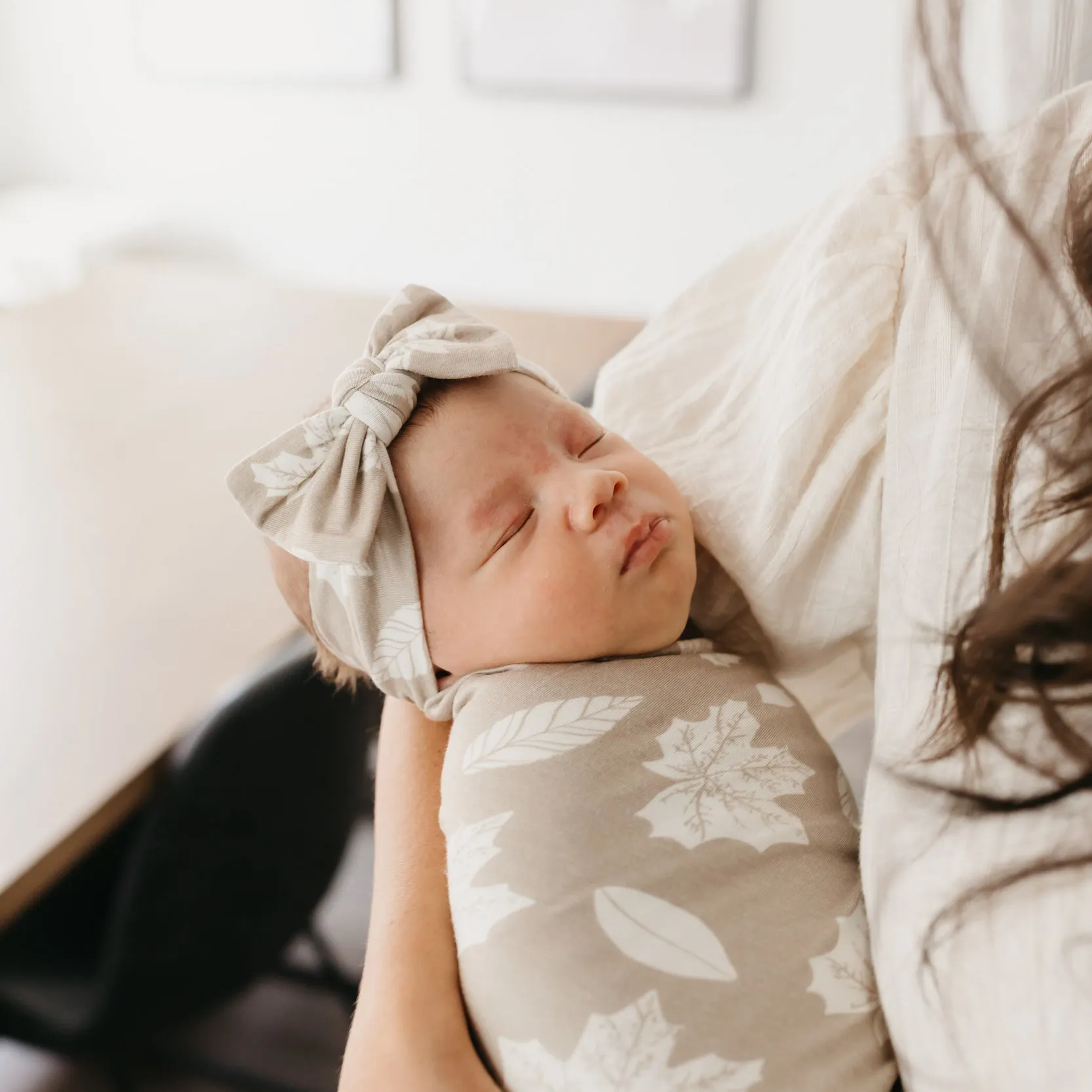 Copper Pearl Knit Swaddle Blanket | Oak