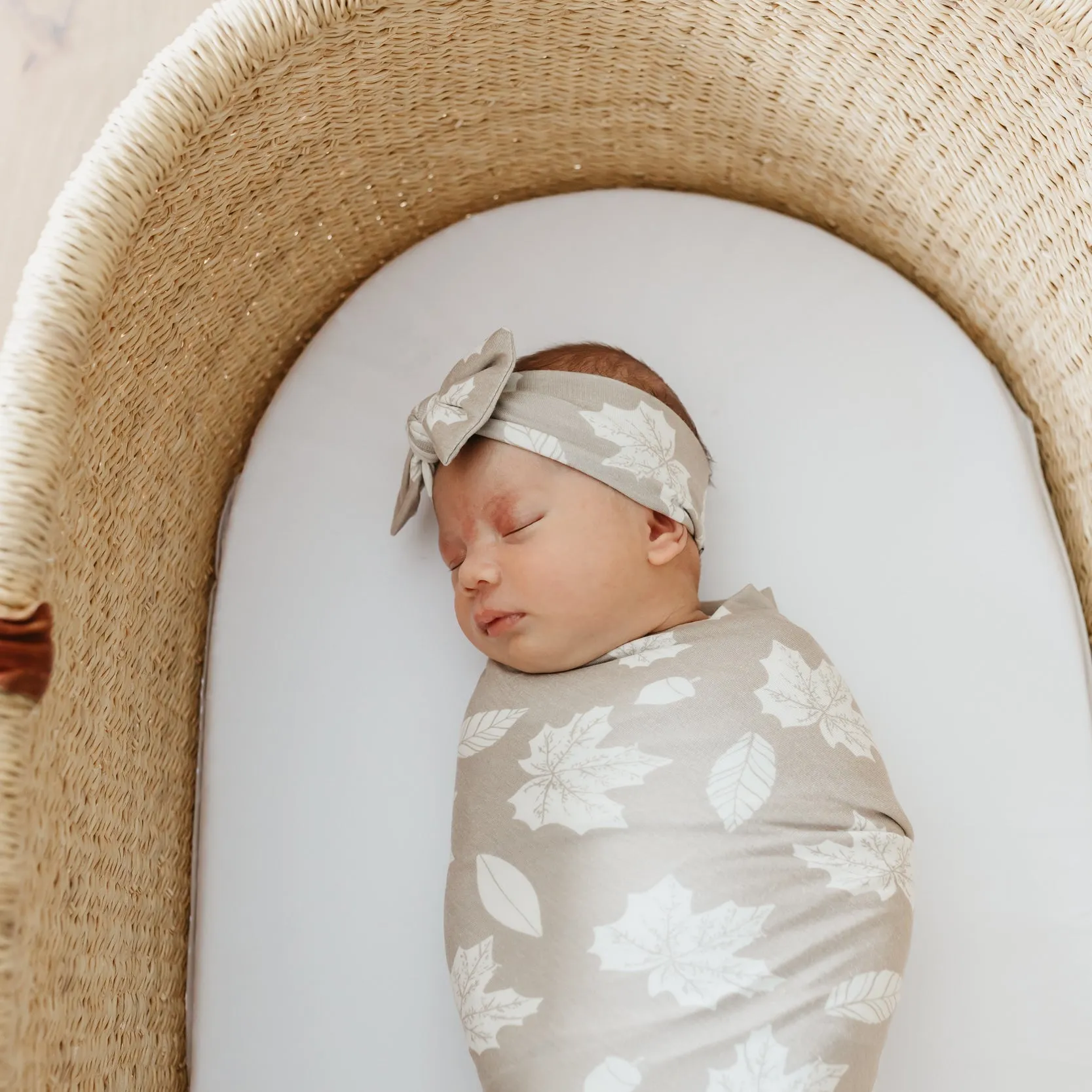 Copper Pearl Knit Swaddle Blanket | Oak