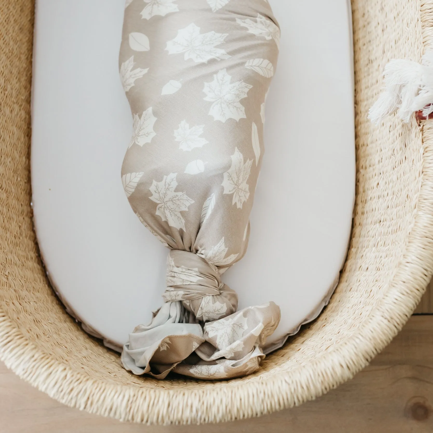 Copper Pearl Knit Swaddle Blanket | Oak