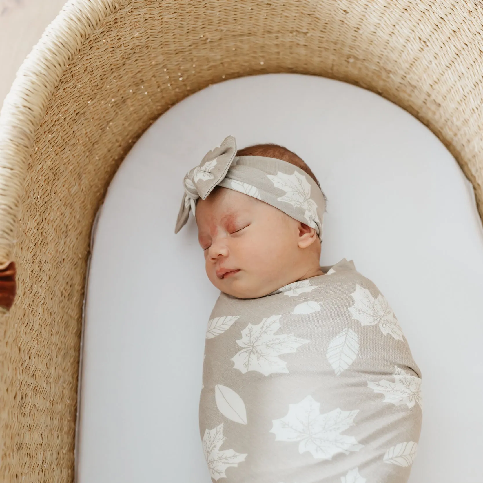 Copper Pearl Knit Swaddle Blanket | Oak
