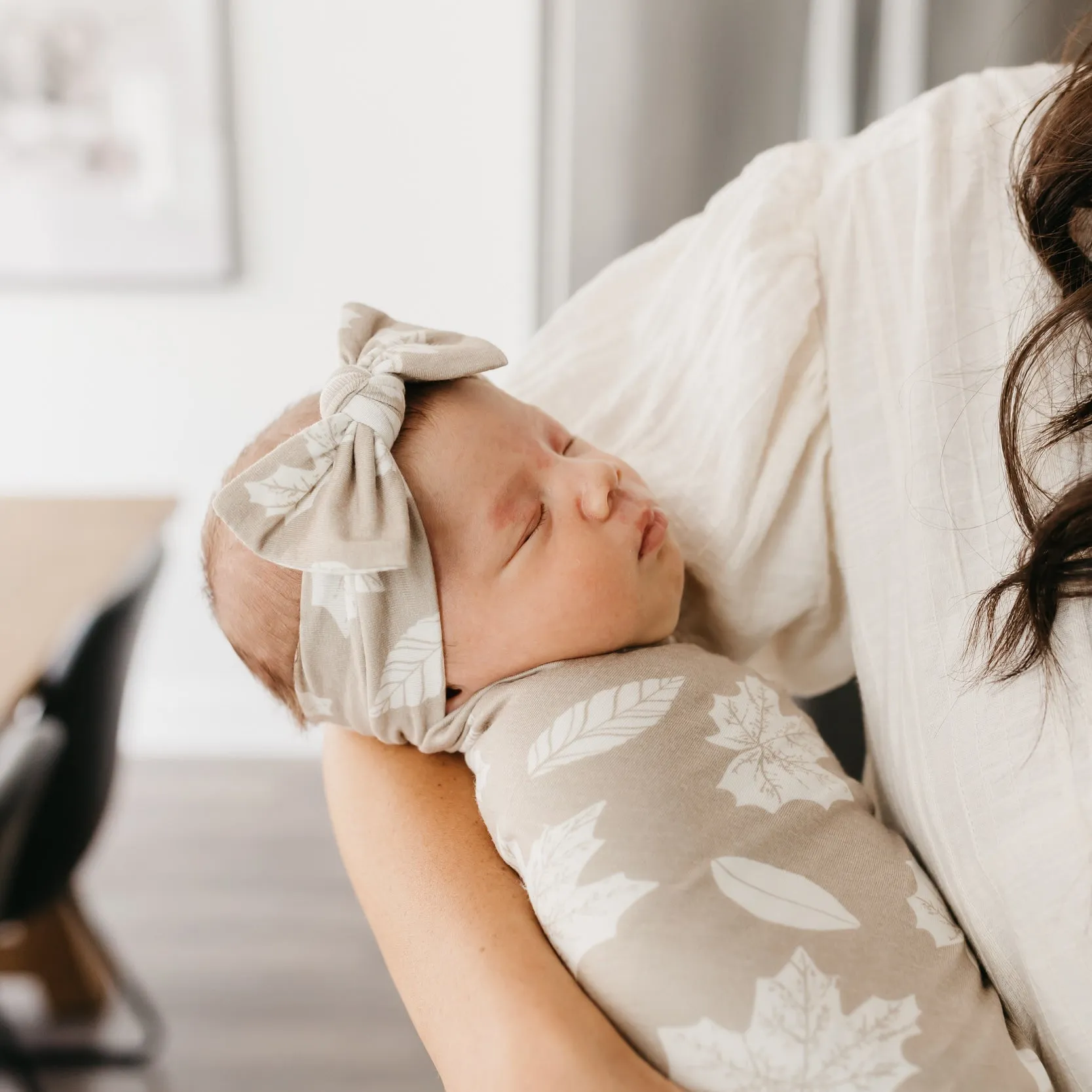 Copper Pearl Knit Swaddle Blanket | Oak