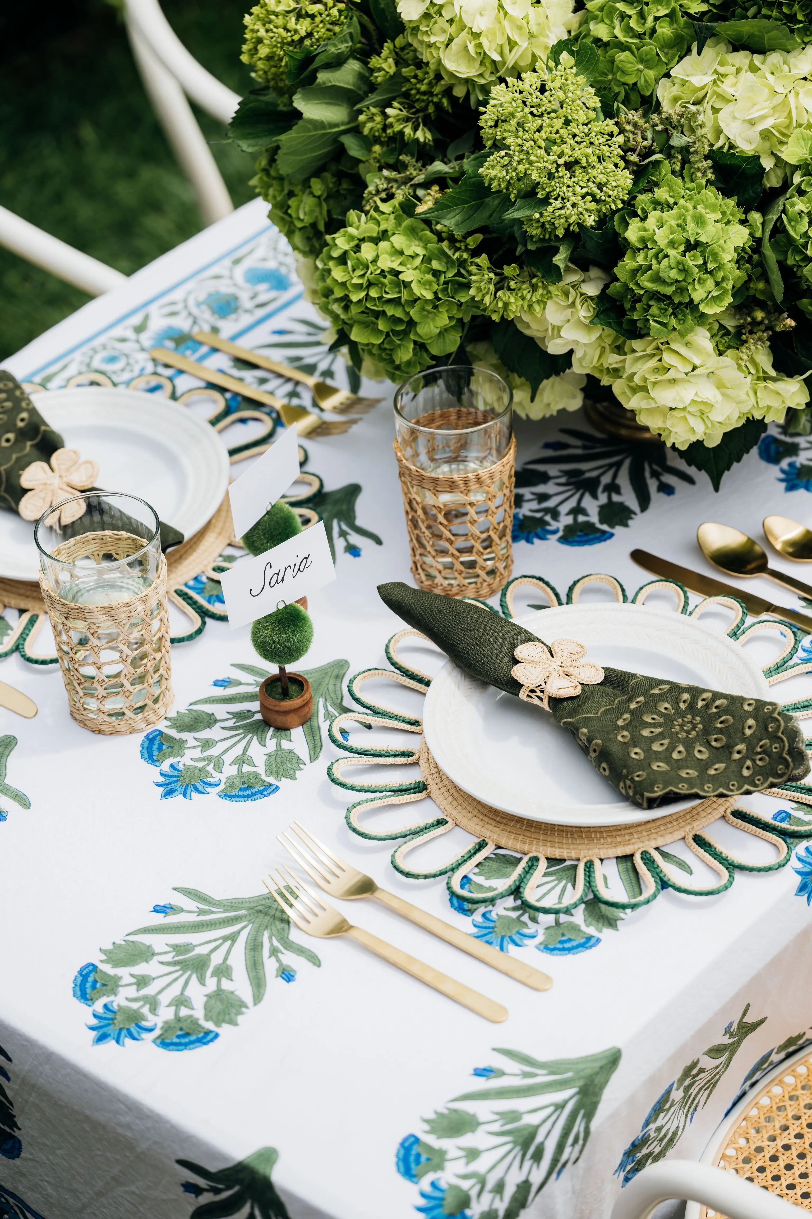 Cornflower Blue Palladio Garden Small Tablecloth