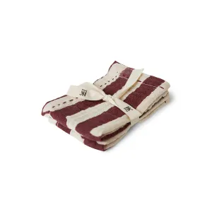 Cotton Napkins Striped Burgundy (Set of 2)