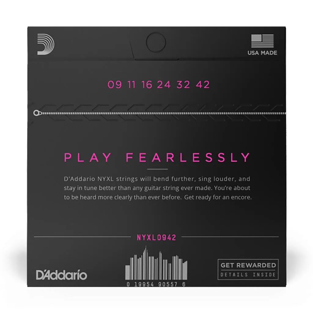 D'Addario - NYXL0942 - NYXL 09-42 Nickel Wound Electric Guitars Strings, Super Light - Electric Guitar Strings