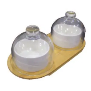 Dessert Bowl with Cover & Base 2Pc