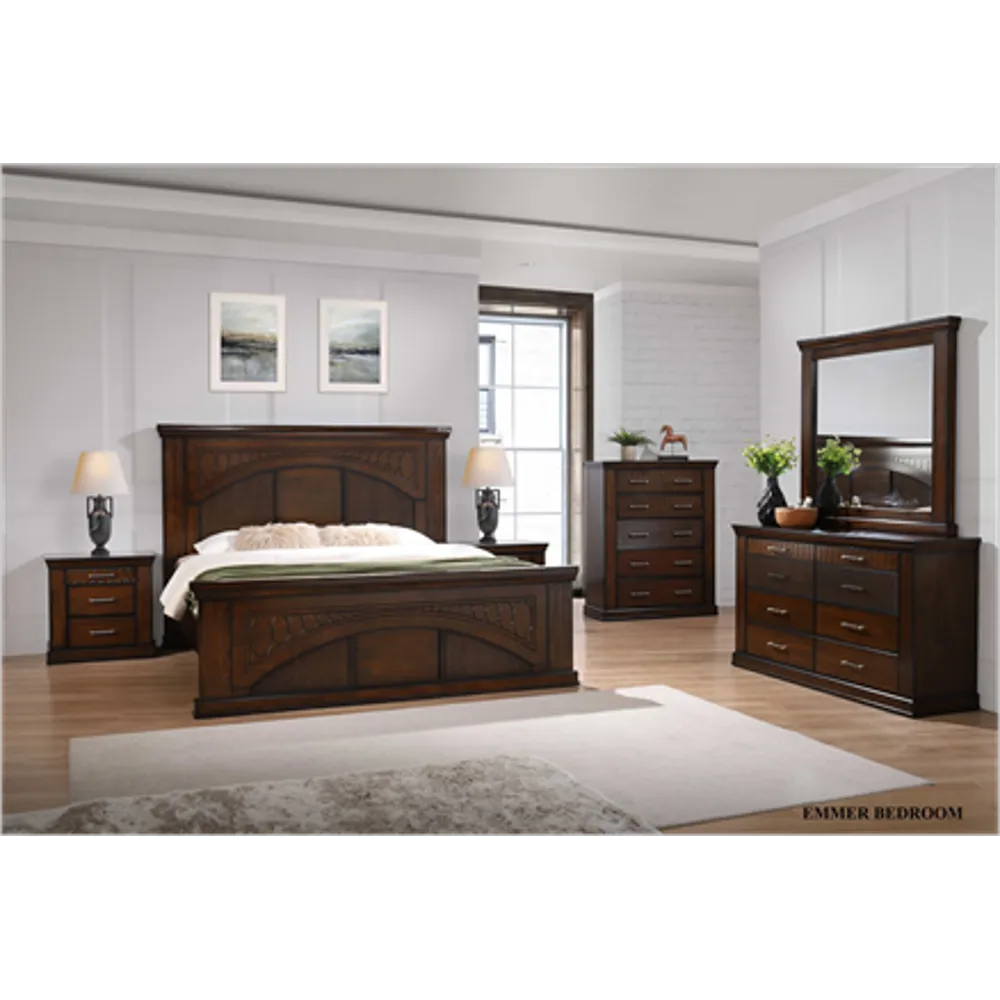 Emmer Bedroom Set - Queen Bed/Bedside/Dresser/Chest Drawer