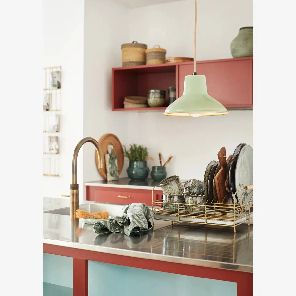 Enamel Ceiling Lamp - Sage
