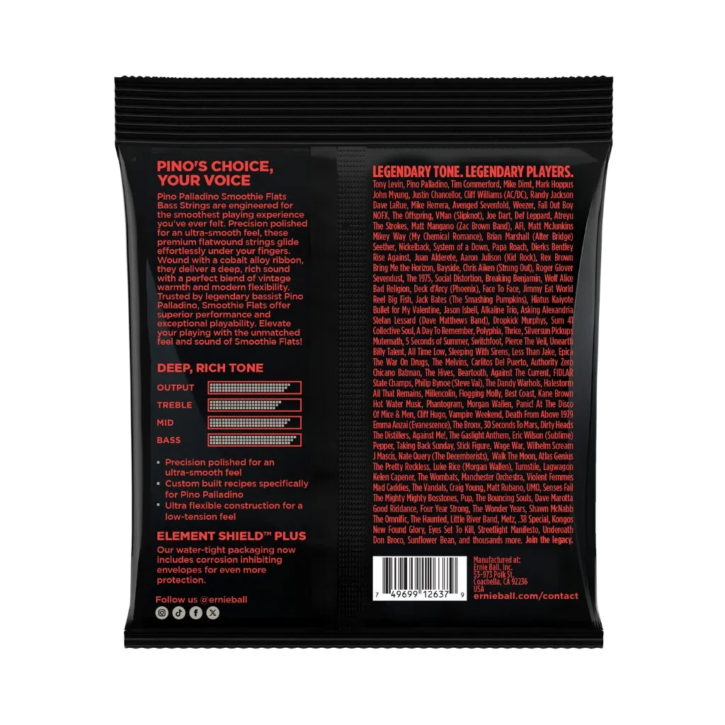 Ernie Ball 2748 Pino Palladino Smoothie Flats Electric Bass Guitar Strings - .038-.98 Extra Light