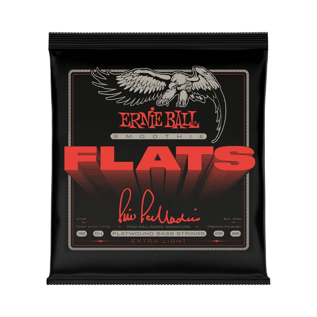 Ernie Ball 2748 Pino Palladino Smoothie Flats Electric Bass Guitar Strings - .038-.98 Extra Light