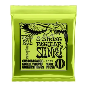 Ernie Ball P02629 Regular Slinky 8-String Nickel Wound Electric Guitar Strings 10-74 Gauge